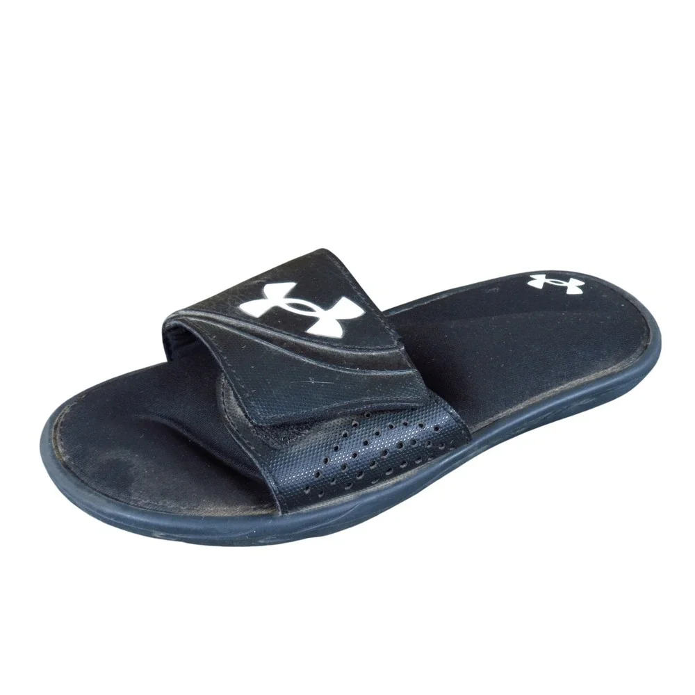 Under Armour‎ Ignite VI Kids Slide Sandals Size 3Y Athletic Sports Pool Black